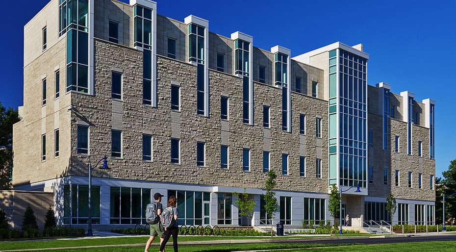 Building on Butler campus with walking students outside